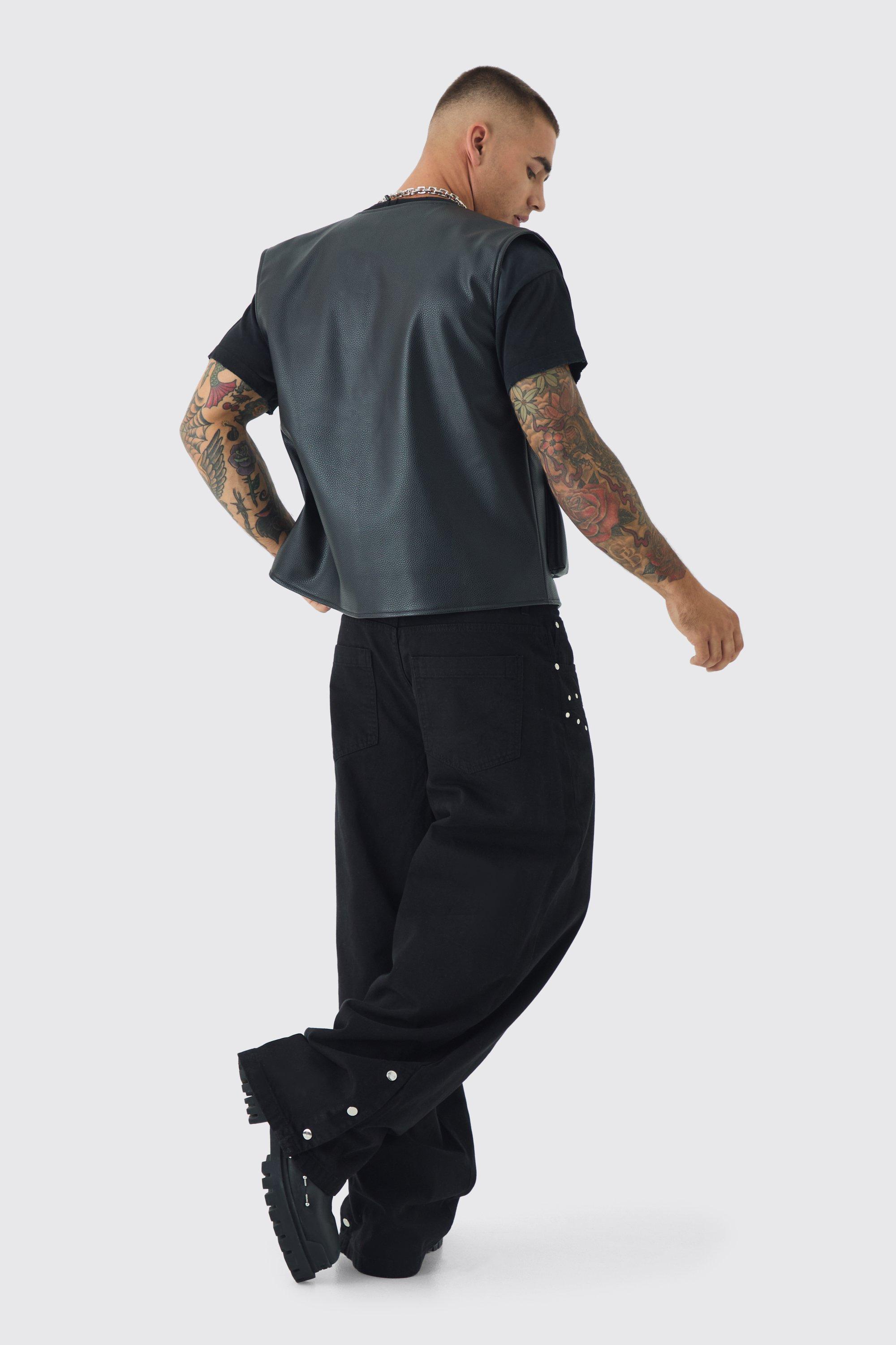 Baggy Fit Rigid Star Studded Jeans | boohoo CA Baggy Fit Rigid Star Studded Jeans | boohoo CA